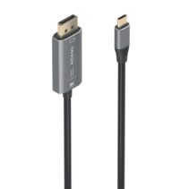 Aisens Cable Conversor Aluminio Bidireccional USB-C a Displayport 8K@60Hz - USB-C/M-DP/M - 1.8m - Color Gris