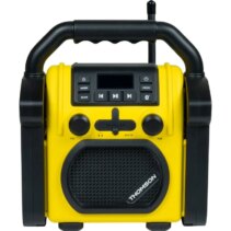 Thomson WKR50BT Radio Altavoz para Entornos de Trabajo 30W Bluetooth 5.1 - Practica y Resistente - Asa de Transporte - Color Amarillo/Negro