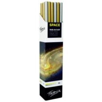 Fabrisa Space 2C Expositor de 30 Rollos de Papel Regalo - Papel Kraft Verjurado de 70gr - Medidas del Rollo 1x3m - Colores Oro y Plata