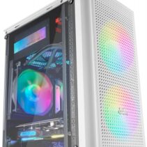 Mars Gaming MC300 Caja Gaming Compacta - Ventana Cristal Templado - Triple Ventilacion - Soporte Refrigeracion Liquida - Iluminacion RGB Fixed - Color Blanco