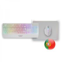 Mars Gaming MCP124 Combo Gaming 3en1 - Teclado H-Mech RGB - Raton RGB Switches HUANO - Alfombrilla Nanotextil Rainbow - Compatibilidad Multiplataforma - Color Blanco