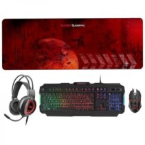 Mars Gaming MCPRGB2 Combo Gaming - Teclado RGB Rainbow - Raton 4000DPI RGB Flow - Auriculares RGB Flow - Alfombrilla XXL - Maxima compatibilidad - Color Varios