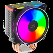 Mars Gaming MCPU-XU6 Disipador CPU - Doble torre - Ventiladores hibridos ultrasilenciosos - 6 heatpipes de cobre - HCT Ultra - Hasta 350W TDP - Negro - Color Negro