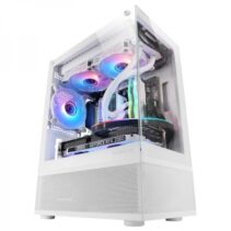 Mars Gaming MC-SE Minitorre Gaming - Doble Cristal Continuo - AirTech Mesh - Doble Camara - Conectividad Avanzada - Filtro Magnetico Superior - Color Blanco