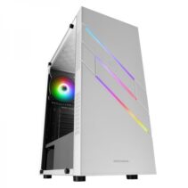 Mars Gaming MC-U3 Caja ARGB - Iluminacion ARGB con 16 modos - Ventana de cristal templado - Soporte para 6 ventiladores - Compatible con placas ATX - Color Blanco