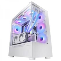 Mars Gaming MC-ULT Caja Gaming CUSTOM - Cristal Templado Panoramico - Soporte E-ATX - Capacidad para 9 Ventiladores - Camara Dual Vertical - Conectividad USB 3.0 - Color Blanco