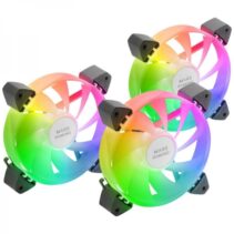 Mars Gaming MF-3A Kit de Ventiladores ARGB - Iluminacion 360º Sin Marco - Efectos ARGB Rainbow - Tecnologia FDB Ultrasilenciosa - Compatible ARGB 3pin 5V - Color Varios