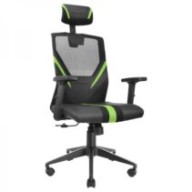 Mars Gaming MGC-ERGO Silla Gaming - Ergonomia Total - Soporte Lumbar y Cervical Ajustable - Reclinacion 90-160° - Base Reforzada - Malla Transpirable - Color Negro