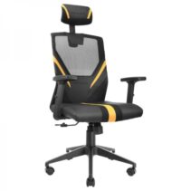 Mars Gaming MGC-ERGO Silla Gaming - Ergonomia Total - Soporte Lumbar y Cervical Ajustable - Reposabrazos 1D - Inclinacion 90-160° - Base Reforzada - Negro/Amarillo - Color Negro