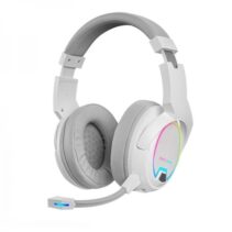 Mars Gaming MHW-100 Auriculares Inalambricos - Sonido Envolvente - Iluminacion ARGB - 40h de Bateria - Microfono ENC Extraible - Conexion 2.4GPRO Sin Latencia - Color Blanco