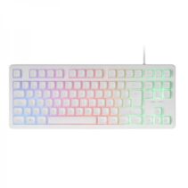 Mars Gaming MK023 Teclado Gaming - Tecnologia H-Mech RED - Iluminacion FRGB - Anti-Ghosting - Compatibilidad Universal - Estructura Robusta - Color Blanco