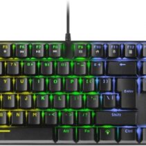 Mars Gaming MK422 Teclado Gaming Mecanico - Iluminacion RGB 12 Efectos - Teclas Doble Inyeccion - Switches Antipolvo - Anti-Ghosting Avanzado - Multiplataforma - Color Negro