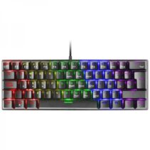 Mars Gaming MK60 Teclado Gaming Mecanico - Ultra-compacto 60% - Iluminacion RGB - Switches Antipolvo - Anti-ghosting Avanzado - Multiplataforma - Color Negro