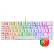 Mars Gaming MK60 Teclado Gaming Mecanico - Ultra-compacto 60% - Iluminacion RGB - Switches Antipolvo - Teclas Imborrables - Anti-Ghosting Avanzado - Multiplataforma - Portugues - Color Blanco