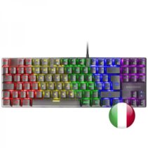 Mars Gaming MK80 Teclado Gaming Mecanico - TKL Compacto - Iluminacion RGB - Switches Antipolvo - Teclas Imborrables - Multiplataforma - Anti-Ghosting Avanzado - Italiano - Color Negro