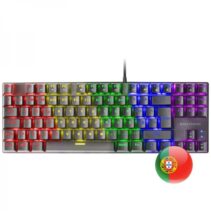 Mars Gaming MK80 Teclado Gaming Mecanico - TKL Compacto - Iluminacion RGB - Teclas Imborrables - Switches Antipolvo - Multiplataforma - Anti-Ghosting Avanzado - Portugues - Color Negro