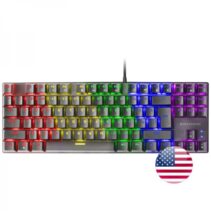 Mars Gaming MK80 Teclado Gaming Mecanico - TKL Compacto - Iluminacion RGB - Teclas Imborrables - Switches Antipolvo - Anti-Ghosting Avanzado - Multiplataforma - US - Color Negro