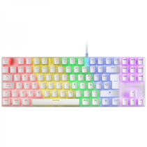 Mars Gaming MK80 Teclado Gaming Mecanico - TKL Compacto - Iluminacion RGB - Teclas Imborrables - Switches Antipolvo - Multiplataforma - Anti-Ghosting Avanzado - Color Blanco