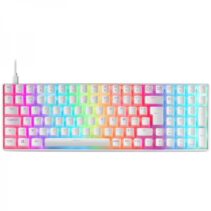 Mars Gaming MKULTRA Teclado Gaming Premium - Tamaño Compacto 96% - Teclas PBT Pudding - Iluminacion RGB Chroma - Switches OUTEMU SQ - USB-C Extraible - Multiplataforma - Color Blanco