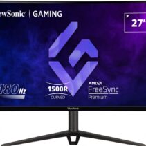 Viewsonic Monitor 27" VX2718-PC-mhdj LED IPS FullHD - 165hz - Respuesta 1ms - 1500R Curve Monitor - 16:9 - Adaptive Sync - 2 HDMI - DisplayPort - Altavoces - Ajustable en Altura - Color Negro