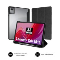 Subblim Funda Exclusiva para Tablet Lenovo Tab M11 - Cierre Magnetico - Bordes Reforzados - 2 Posiciones de Soporte - Color Negro/Transparente