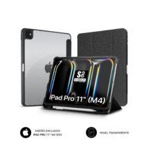 Subblim Funda Exclusiva para iPad Pro 11? M4 2024 - Cierre Magnetico - Bordes Reforzados - 2 Posiciones de Soporte - Color Negro/Transparente