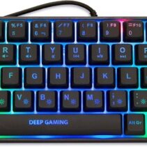 Coolbox DG TM065 Teclado Compacto Gaming - Iluminacion RGB - Teclas Mecanicas - Diseño Ergonomico - Alta Durabilidad - Color Negro