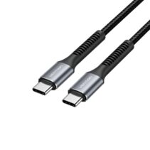 Vention Cable USB-C a USB-C - Transmision 480Mbps - Potencia 60W - Material Aluminio - Conector USB-C Macho a USB-C Macho - Color Negro