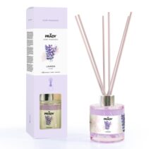 Prady Ambientador Premium Lavanda - Frasco de Cristal 130ml y Varitas Difusoras