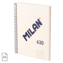 Milan Serie 1918 Cuaderno Espiral Formato A5 Cuadricula 5x5mm - 80 Hojas de 95 gr/m2 - Microperforado