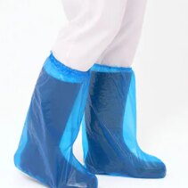 Santex Cubre Botas de Polietileno 40mic - Con Ajuste Elastico - Conforme (UE) 2016/425 - Color Azul