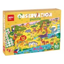 Apli Puzzle Observacion Junior Jungla de 60 Piezas de 6x6cm - Incluye Poster y 1 Ficha con Diferentes Objetos - Desarrolla la Concentracion