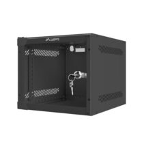 Lanberg WF10 Armario Rack 10" Mural 4U - Medidas 280x310x247 - Puerta de Cristal - Cerradura de Seguridad - Color Negro