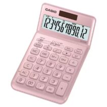 Casio JW-200SC Calculadora de Sobremesa 12 Digitos Inclinacion Ajustable - Simbolos de Comando de Funcion - Memoria Total General e Independiente - Alimentacion Solar y Pilas - Color Rosa