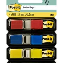 Post-it Index Pack de 4 Dispensadores con 35 Marcadores Reposicionables 11.9 x 43.2mm - Adherencia Firme - Para Marcar