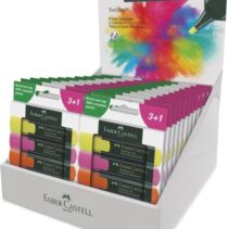 Faber-Castell Textliner 48 Expositor con 22 Packs de 4 Marcadores Fluorescentes - Punta Biselada - Trazo entre 1.2mm y 5mm - Tinta con Base de Agua - Colores Surtidos