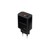 Nanocable Cargador de Pared USB-C/PD + USB-A/QC 30W - Color Negro