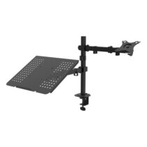 Unykach UK1420 Soporte de Mesa con Brazo Articulado para Monitor de 10"-32" + Soporte para Portatil - Giratorio