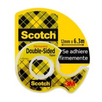 Scotch Cinta Adhesiva de Doble Cara en Dispensador 12mmx6.3m - Adhesivo Permanente - Multiples Usos - Practico Dispensador - 7100150066