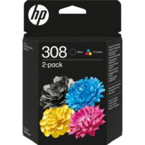 HP 308 Negro + Color Pack de 2 Cartuchos de Tinta Originales - 6L6S6UE