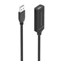 Aisens Cable USB 2.0 Prolongador con Amplificador - Tipo A/M-A/H - 15m - Color Negro