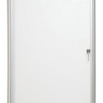 Bi-Office Vitrina para Anuncios o Carteles - Puerta Abatible con Cerradura - Tamaño 35.7 x 49cm - Superficie de Acero Lacado Magnetico - Color Aluminio