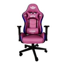 Cromad Serie Raptor Legendary Silla Gaming - Altura Regulable con Piston de Gas Clase 2 - Reclinable hasta 180º - Cojines Lumbar y Cervical - Ruedas de Nailon de 60mm - Iluminación RGB - Color Violeta