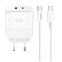 XO Pack Cargador de Corriente 2x USB-C 35W Carga Rapida + Cable USB-C 1m