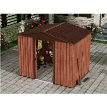 Sungarden Caseta de Metal - Puerta Corredera - 4.5M2 - Color Madera