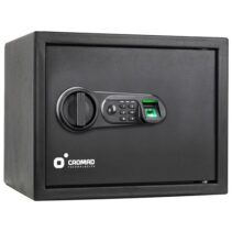 Cromad Caja Fuerte Electronica - Alto Nivel de Seguridad - De 4 a 8 Digitos - Huella Dactilar - Bisagras Ocultas - Incluye Llave de Emergencia - 300x380x300mm