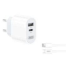 XO Cargador de Corriente L97 Tipo C + USB + Cable Lightning