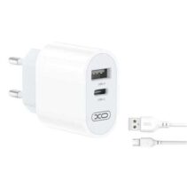 XO Cargador de Corriente L97 Tipo C + USB + Cable Micro USB