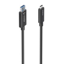 Aisens Cable USB3.2 GEN2x1 10GBPS AOC Solo Datos - USB-A a USB-C - 25m - Color Negro