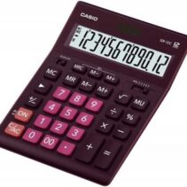 Casio GR-12C Calculadora de Sobremesa de 12 Digitos - Pantalla Extragrande - Simbolos de Comando de Funcion - Alimentacion Solar y Pilas - Color Burdeos